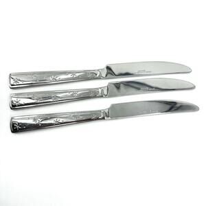 Lot of 3 Vintage Sakura New French Solid Knife Stainless Steel Snowflake Mumm